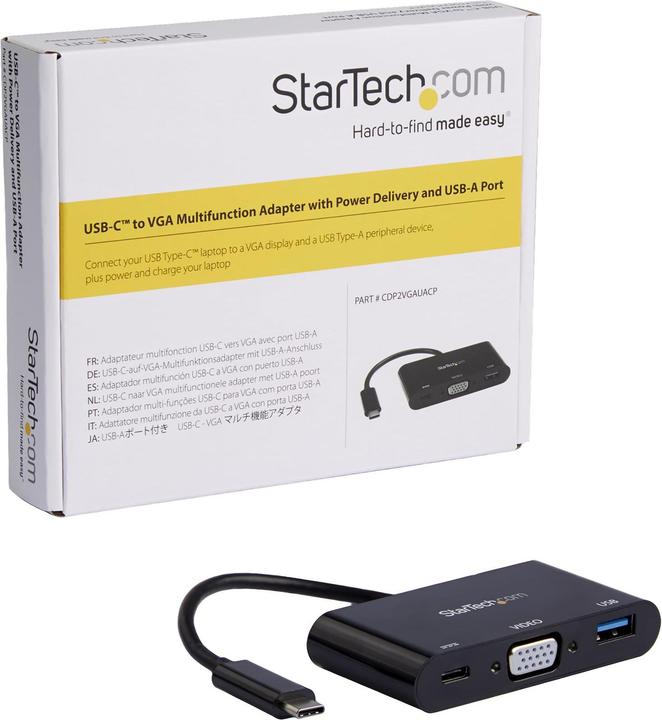 Produktbild StarTech USB-C to VGA Multifunction Adapter (USB-C, 1 Ports)
