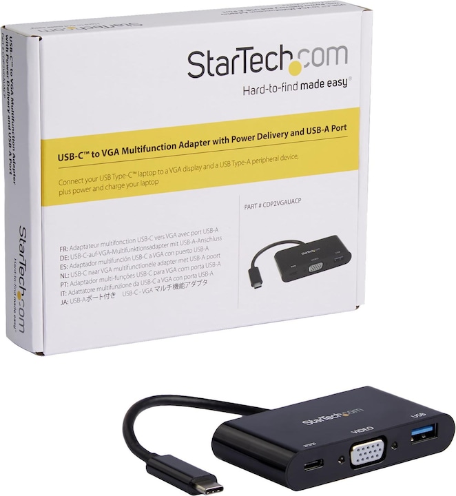 Produktbild StarTech USB-C to VGA Multifunction Adapter (USB-C, 1 Ports)