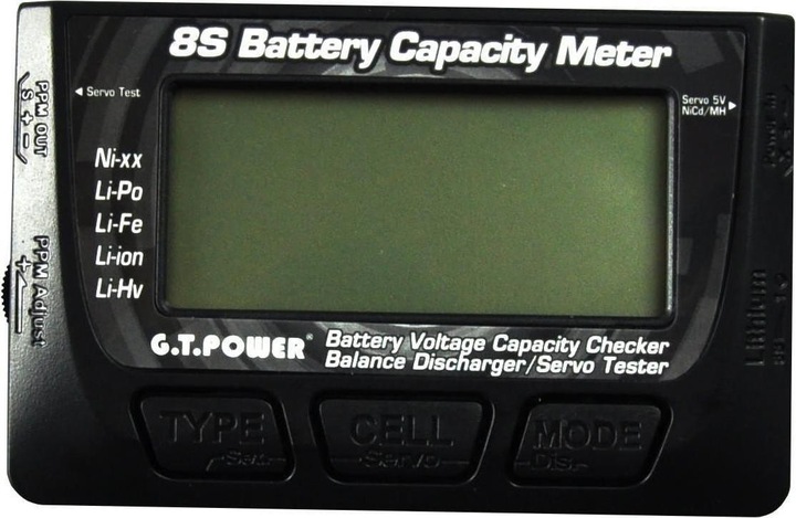 G.T. Power Tester per batterie 8S Battery Capacity Meter con servo tester