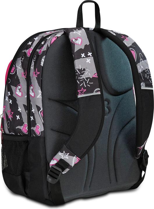 Actual product image Seven Adavanced Pockets Black Fuchsia School Backpack (33 l)