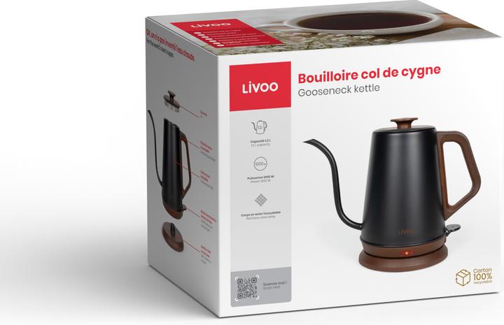 Image du produit Livoo Bouilloire à col de cygne (1.20 l)