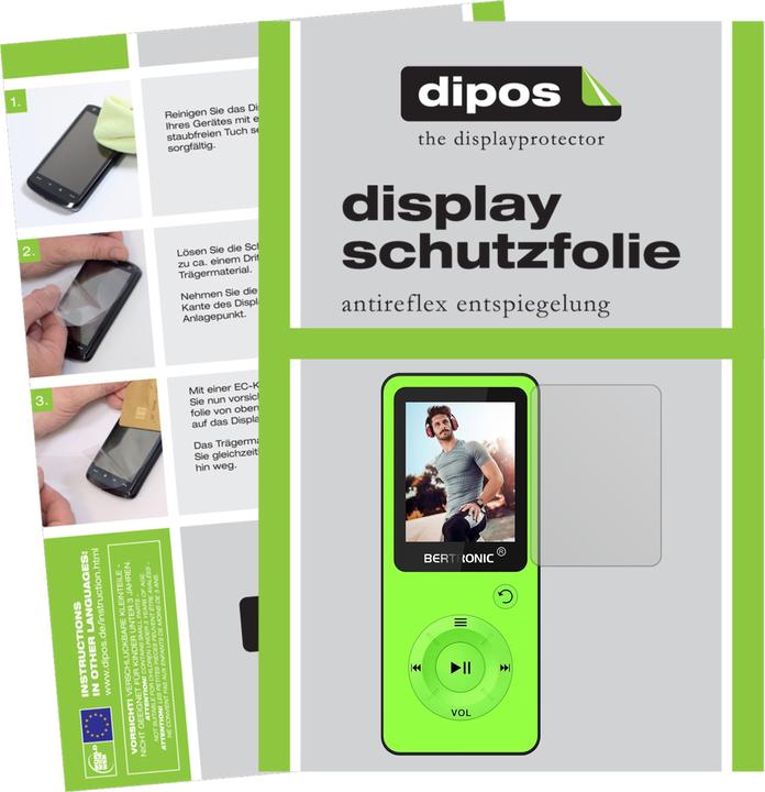 Dipos Displayschutzfolie Antireflex (Displayschutz, Bertronic BC09 Royal MP3-Player)
