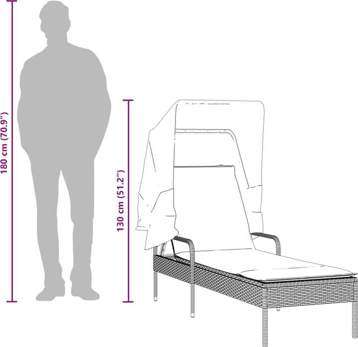 Produktbild vidaXL Sonnenliege (200 cm)