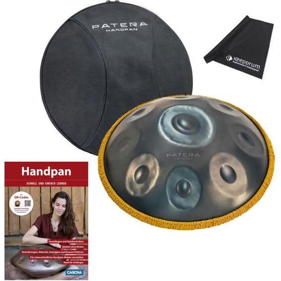 Patera Handpan HPDM-4 D-Amara mit Lehrbuch (Perkussion), Perkussion, Blau