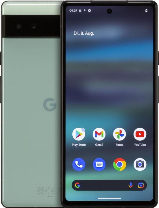 Produktbild Google Pixel 6a (128 GB, Sage Green, 6.10", SIM + eSIM, 5G)