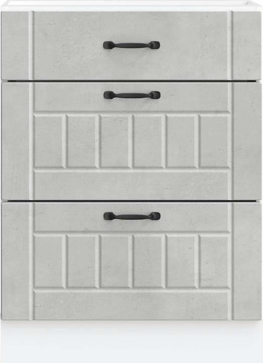 Produktbild vidaXL Küchen-Unterschrank Lucca Betongrau Holzwerkstoff Spülenunterschrank (60 x 46 x 81.5 cm)