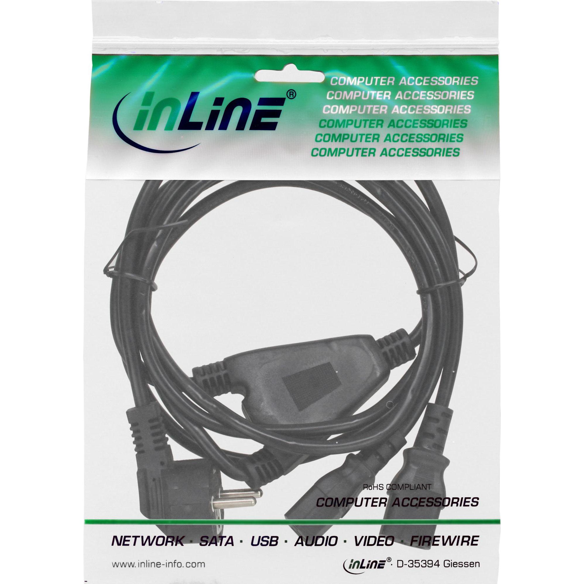 Thumbnail - InLine Netz-Y-Kabel (3 m), Stromkabel