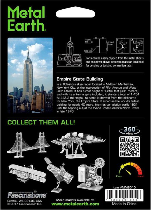 Actual product image Metal Earth Empire State Building