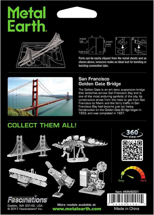Actual product image Metal Earth Golden Gate Bridge
