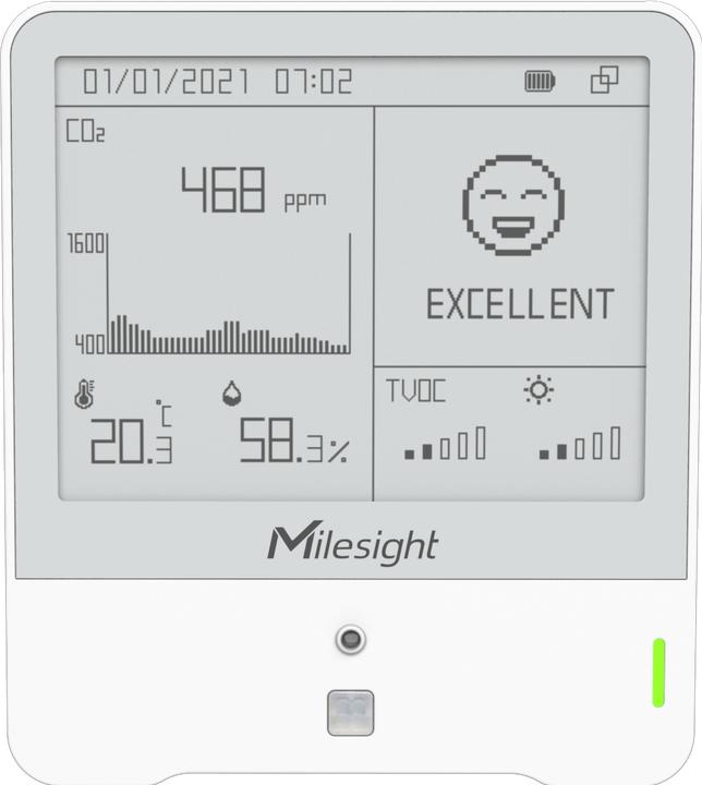 Milesight sensore di monitoraggio dell'ambiente interno iot lorawan am307