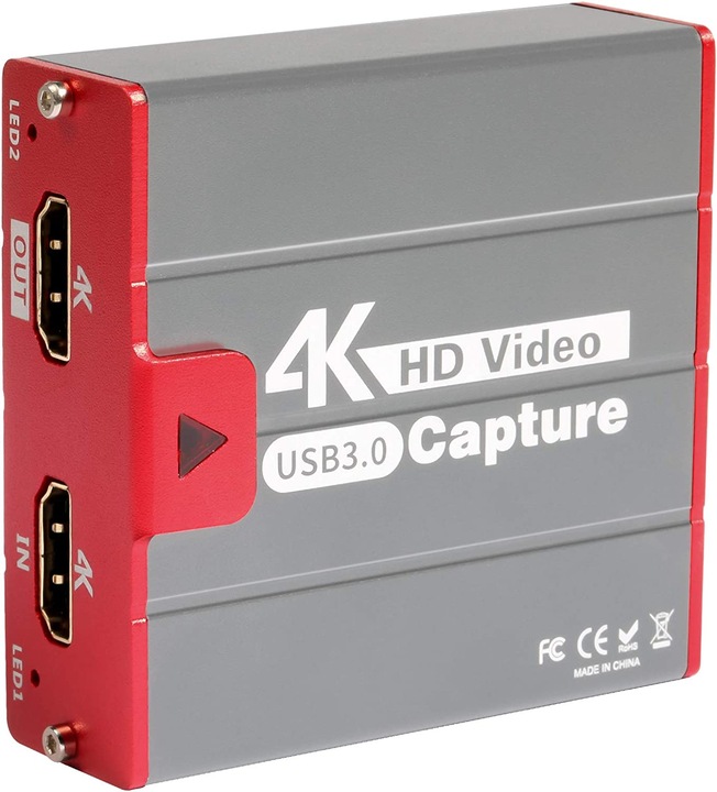 TreasLin Capture Card (Wii, Wii U, PS4, PS3, Xbox 360, Xbox One X, Xbox One S, Switch)