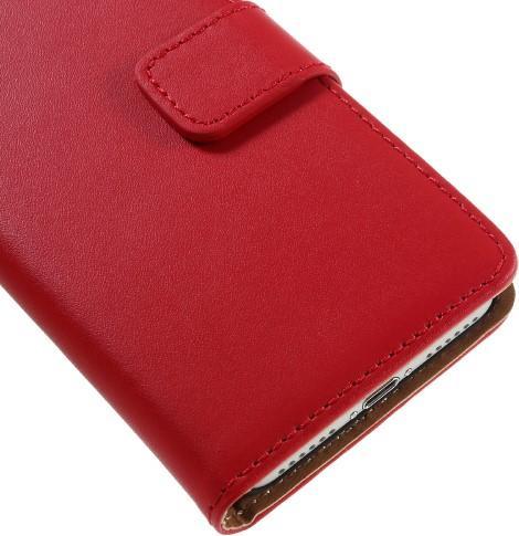 Produktbild Ueli Express iPhone SE / 8 / 7 Buch Etui Tasche Echtleder mit Kartenfach Rot (Apple iPhone 8, Apple iPhone 7, Apple iPhone SE (2nd Gen), Apple iPhone SE (3rd Gen))
