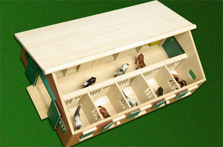 Actual product image Sombo Horse stable wood with 9 horse stables 1:32