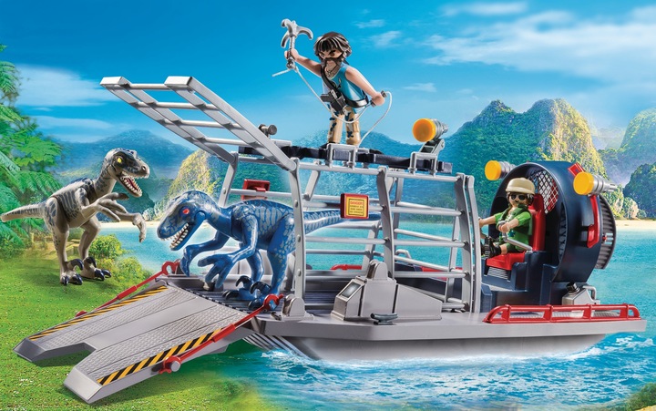 Produktbild Playmobil Propellerboot mit Dinokäfig (9433)