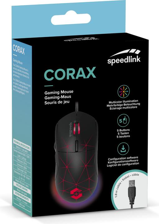 Produktbild Speedlink CORAX Gaming Mouse, black (Kabelgebunden)