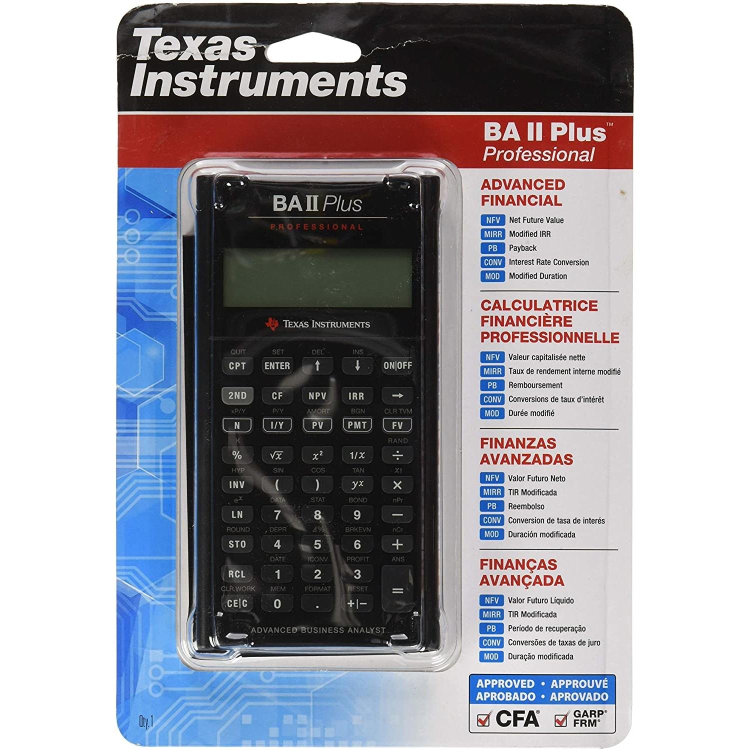 Calcolatrice Finanziaria Texas Instruments TI-BA II Plus Professional - Con Custodia SafeCase E Garanzia Estesa - Foto 3