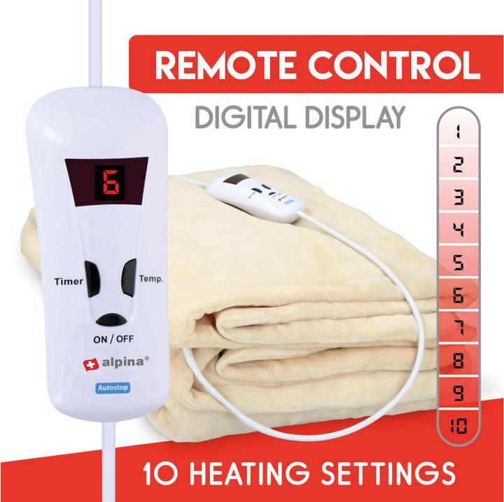 Produktbild alpina Blanket heated ivory180w PES (180 x 130 cm)