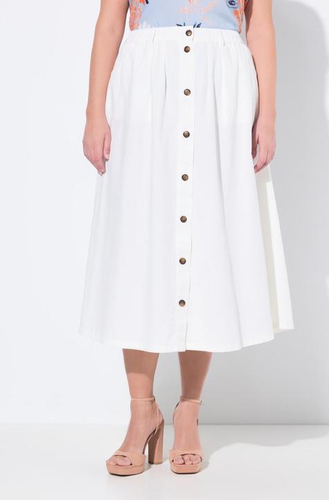 Actual product image Ulla Popken Button Front Denim Skirt (54)