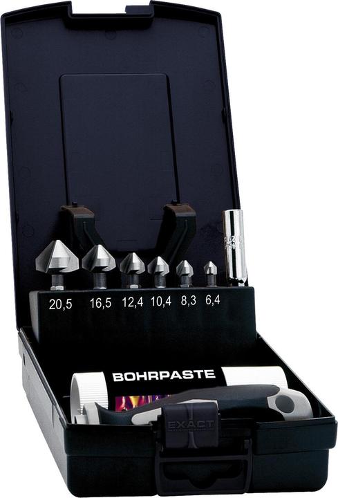 Produktbild Exact Kegelsenker-Set 8teilig 6.3 mm (6,3 mm, 8,3 mm, 10,4 mm, 12,4 mm, 16,5 mm, 20,5 mm)