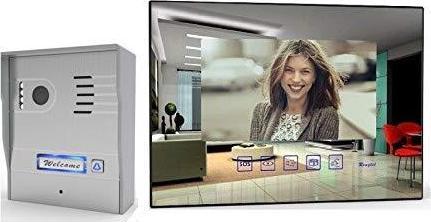 Produktbild Mathfel 2 Draht Video Türsprechanlage Gegensprechanlage mit 7" Monitor Aufputz, Farbe: Ohne, Gröss