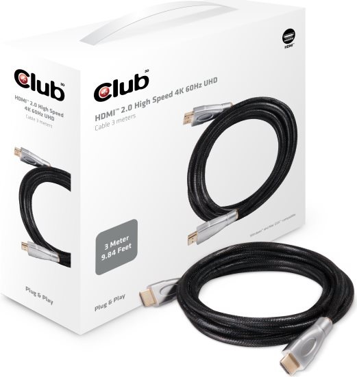 Actual product image Club 3D HDMI (Typ A) – HDMI (Typ A) (3 m, HDMI)