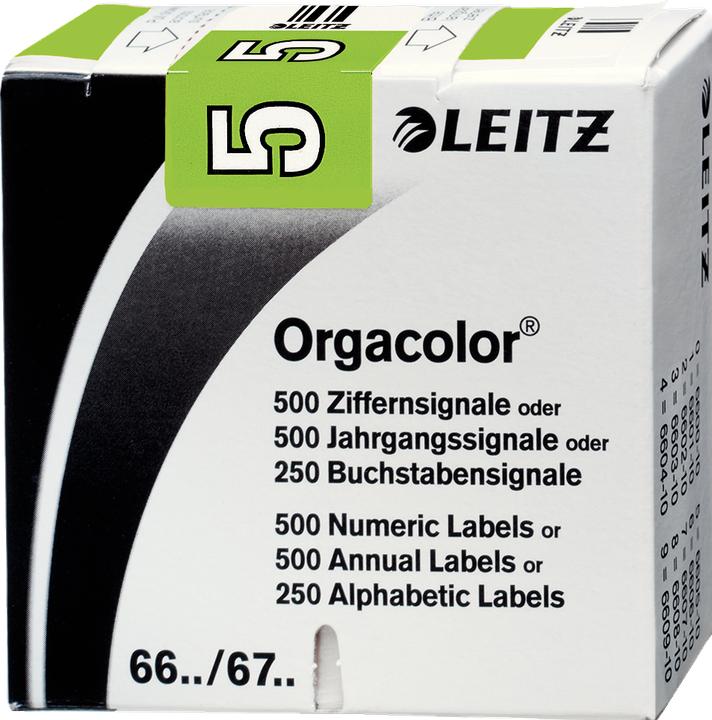 Actual product image Leitz Digit signal Orgacolor "5", on roll, light green Dimensions: (W)30 x (H)23 mm, on carrier tape roll
