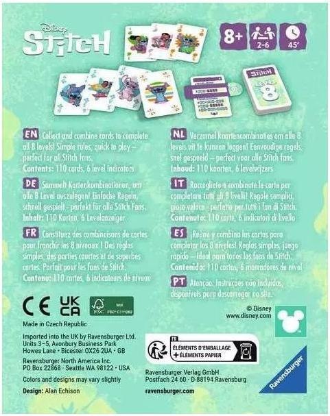 Immagine prodotto Ravensburger 24700 - Disney Stitch livello 8 - Il popolare gioco di carte per 2-6 giocatori e (Multilingue)