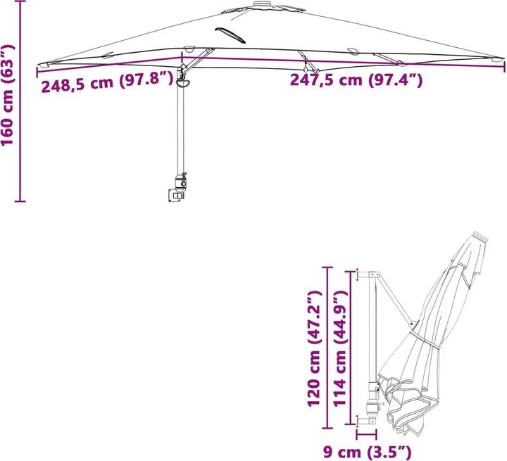 Actual product image vidaXL Garten-Sonnenschirm (2.48 m)
