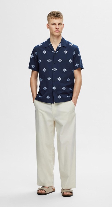 Produktbild Selected Homme Print Baumwoll Kurzarmhemd (L)