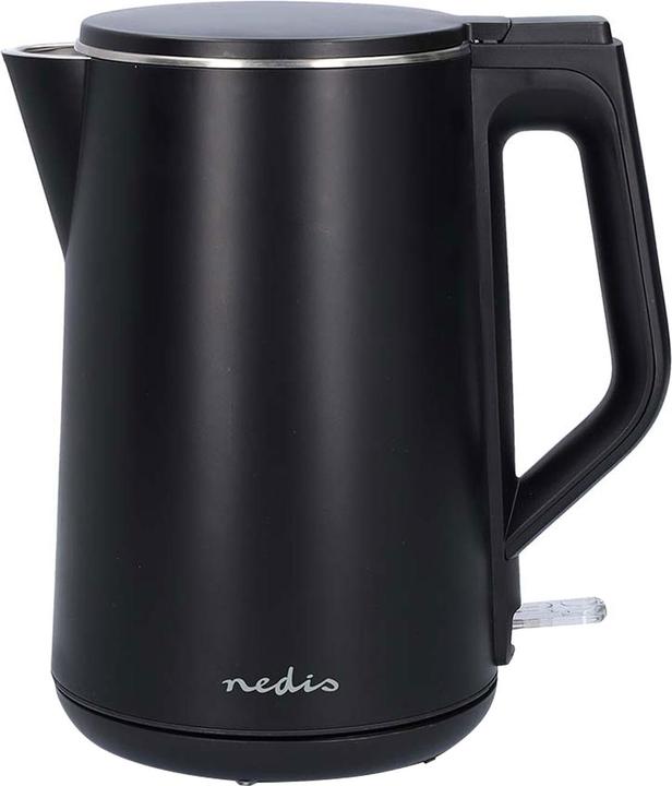 Actual product image Nedis Kettle | 1.5 l | Plastic | Black | 360 degree rotatable | Concealed heating element | Stri (1.50 l)