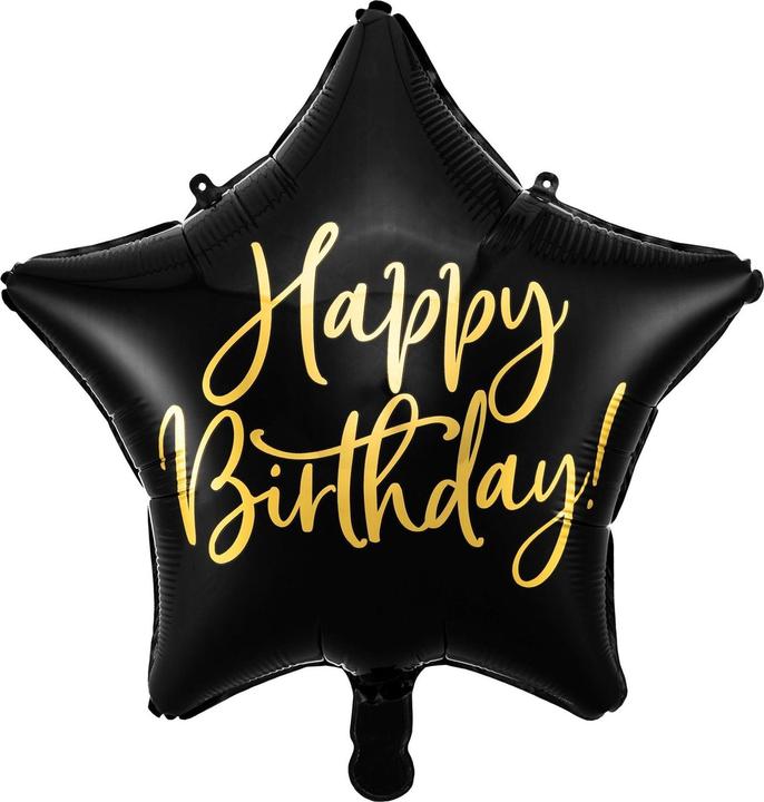 Image du produit Amscan Ballon transparent étoile noir Joyeux anniversaire (1 x)