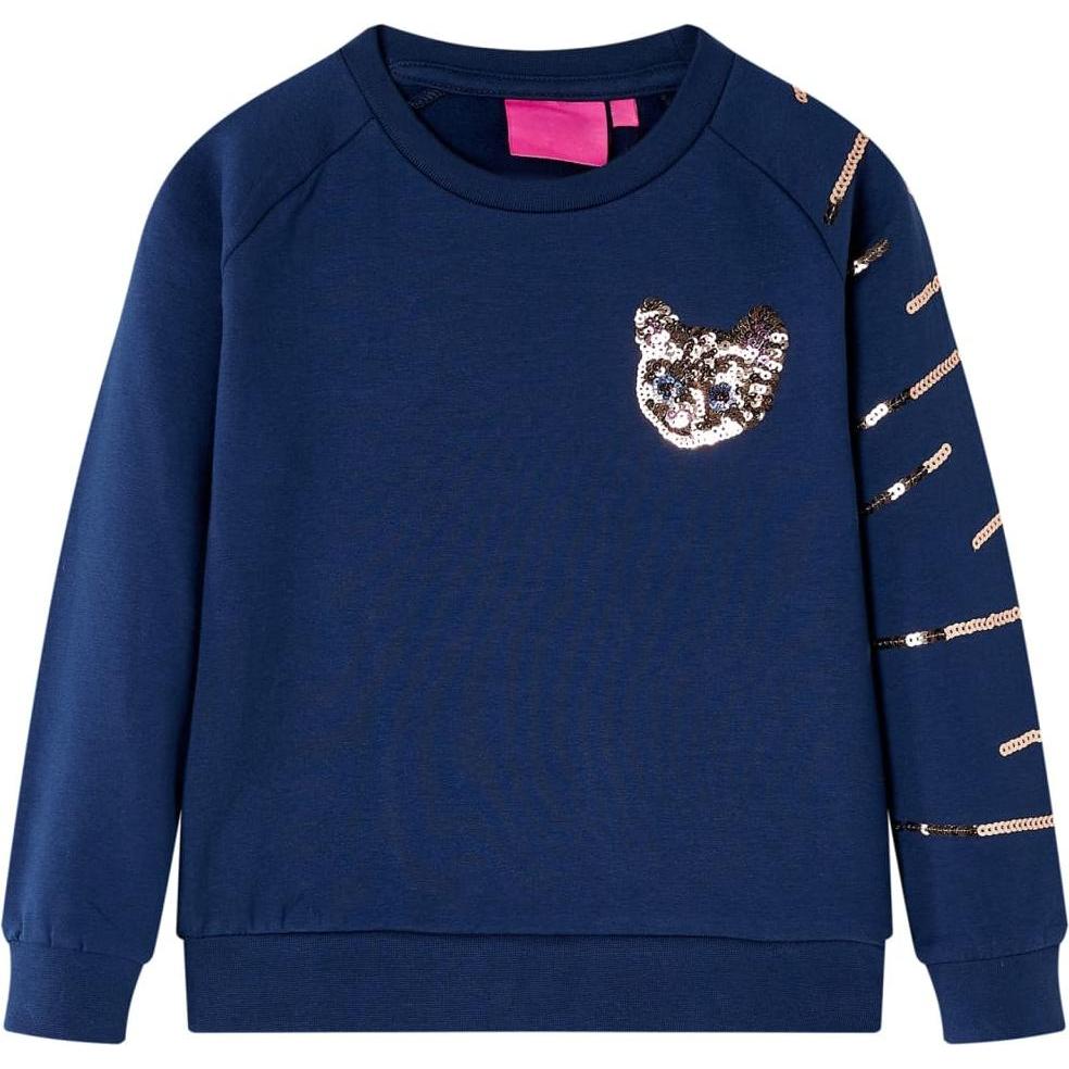 VidaXL, Unisex, Pullover, Kinder-Sweatshirt Marineblau 104,Material: 95 % Baumwolle. 5, Blau, (104)