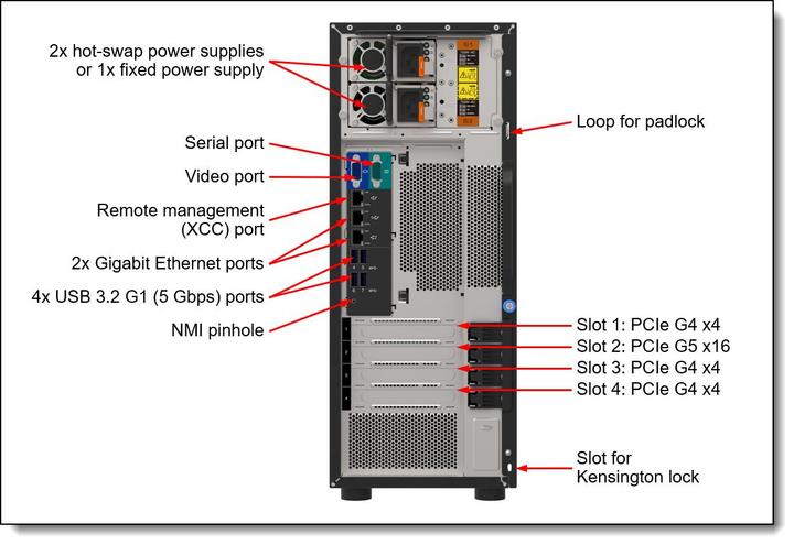 Produktbild Lenovo ThinkSystem ST250 V3, 2,6 GHz, E-2468, 32 GB, DDR5-SDRAM, 800 W, Tower (32 GB, Tower Server)