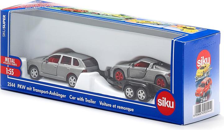 Produktbild Siku PKW mit Transport-Anhänger
