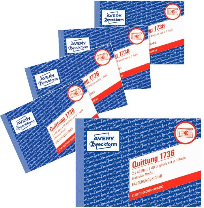 Actual product image Avery Form book "Receipt", SD, 4+1 FREE of charge (40 x)