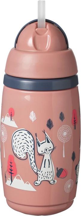 Tommee Tippee drinker - thermos with straw INSULATED STRAW 266ml, 12m+, pink, 447825 (0.27 l)