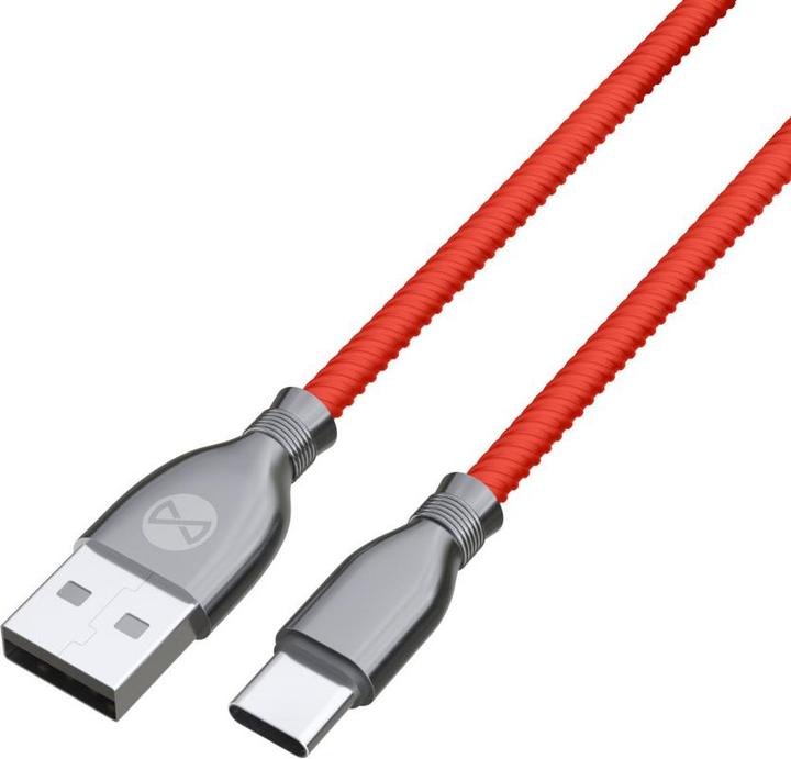 Image du produit Forever Câble tornade USB - USB-C 1,0 m 3A rouge (1 m, 60 W)
