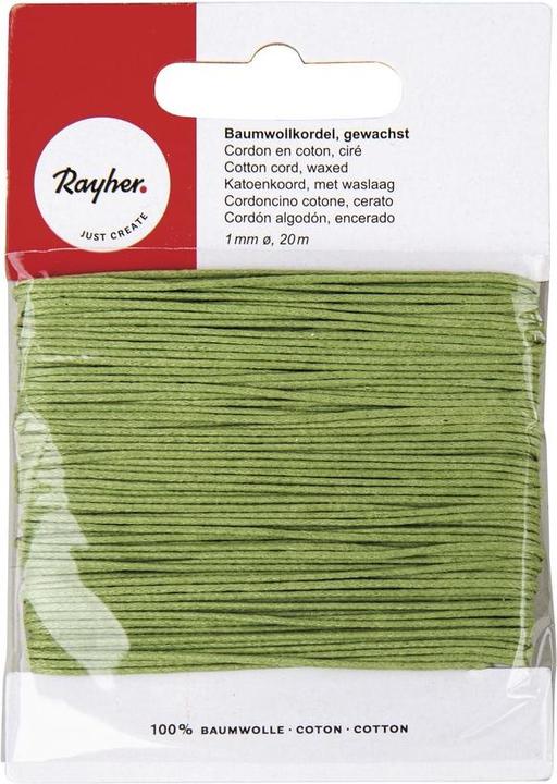 Actual product image Rayher Waxed cotton cord light green 20m
