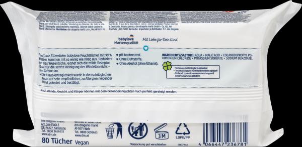 Produktbild dm babylove Feuchttücher (80 Stück)