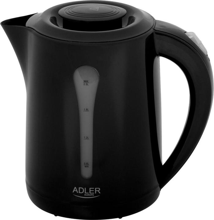Actual product image Adler Teapot Kettle | AD 1244 | Electric | 1850 W | 2.5 L | Plastic | 360° rotational base | Black (2.50 l)