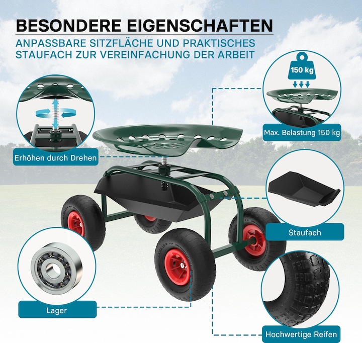 Immagine prodotto Wiltec Gartenwagen (150 kg)
