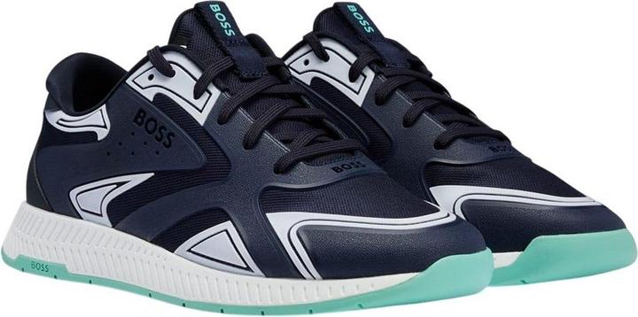 Actual product image BOSS Mens Titanium Leather Running Trainers (39.5)