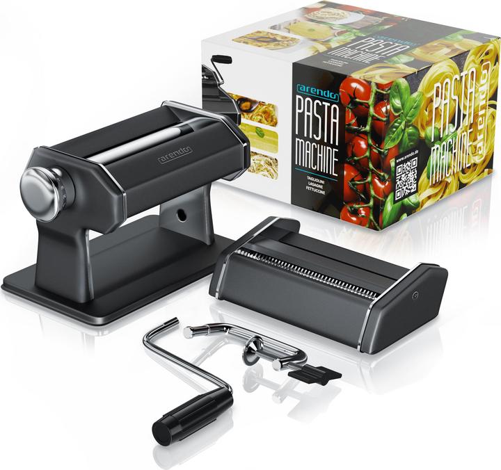 Produktbild Arendo Nudelmaschine, Manueller Pasta Maker, Nudelpresse, Edelstahl, 7 einstellbare Stärken, Duplexvorsatz