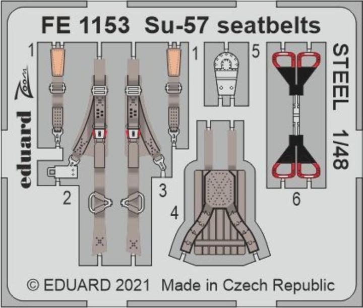 Image du produit Eduard Su-57 seatbelts STEEL 1/48 for ZVEZDA