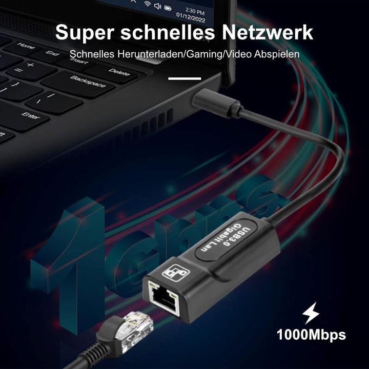 Image du produit Hermex LAN USB-C LAN vers USB-C Adaptateur Ethernet Adaptateur Ethernet USB-C (RJ45 (1x))