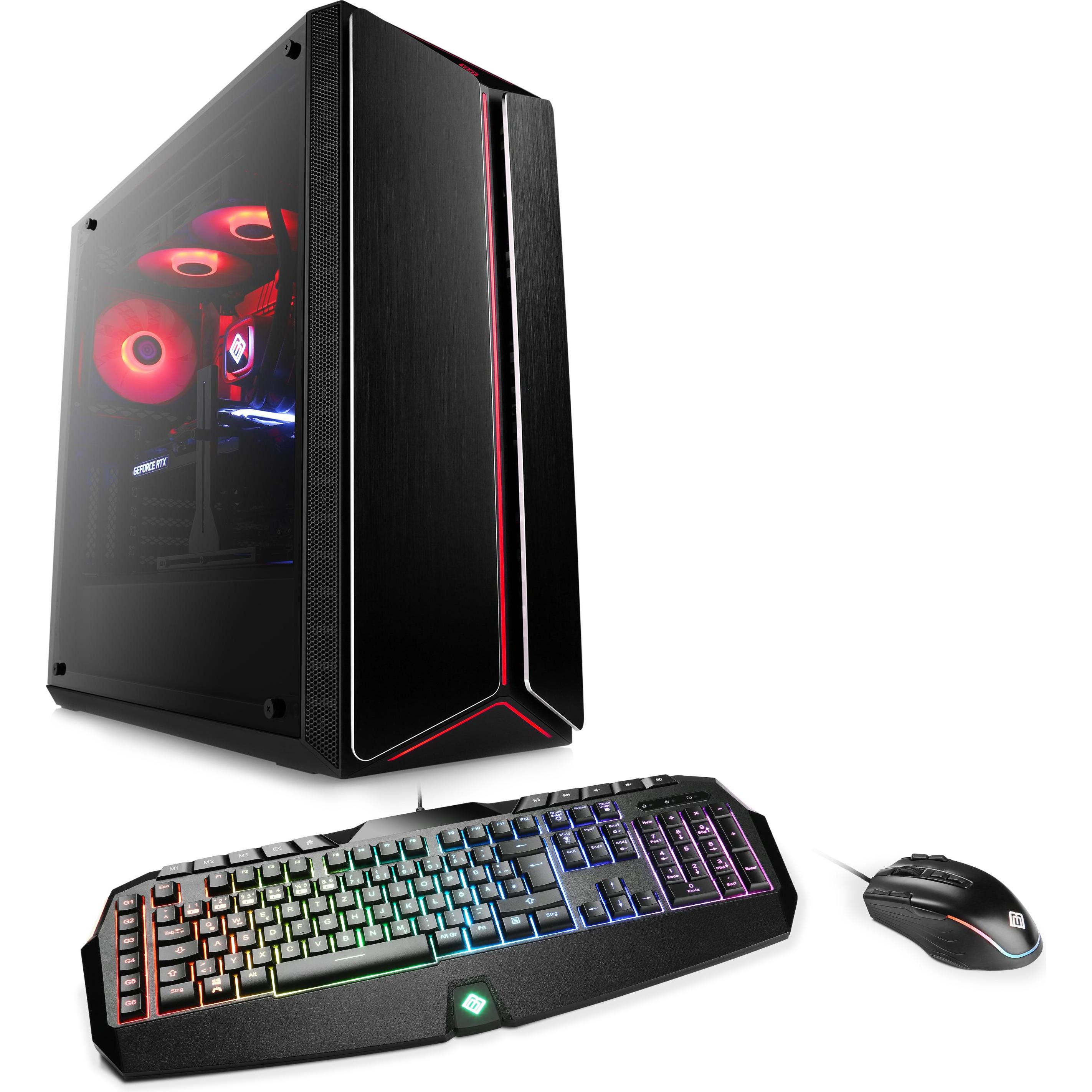CSL Gaming PC M10170H (AMD Ryzen 7 7800X3D, 16 GB, 1000 GB, GeForce RTX 4070), PC, Schwarz