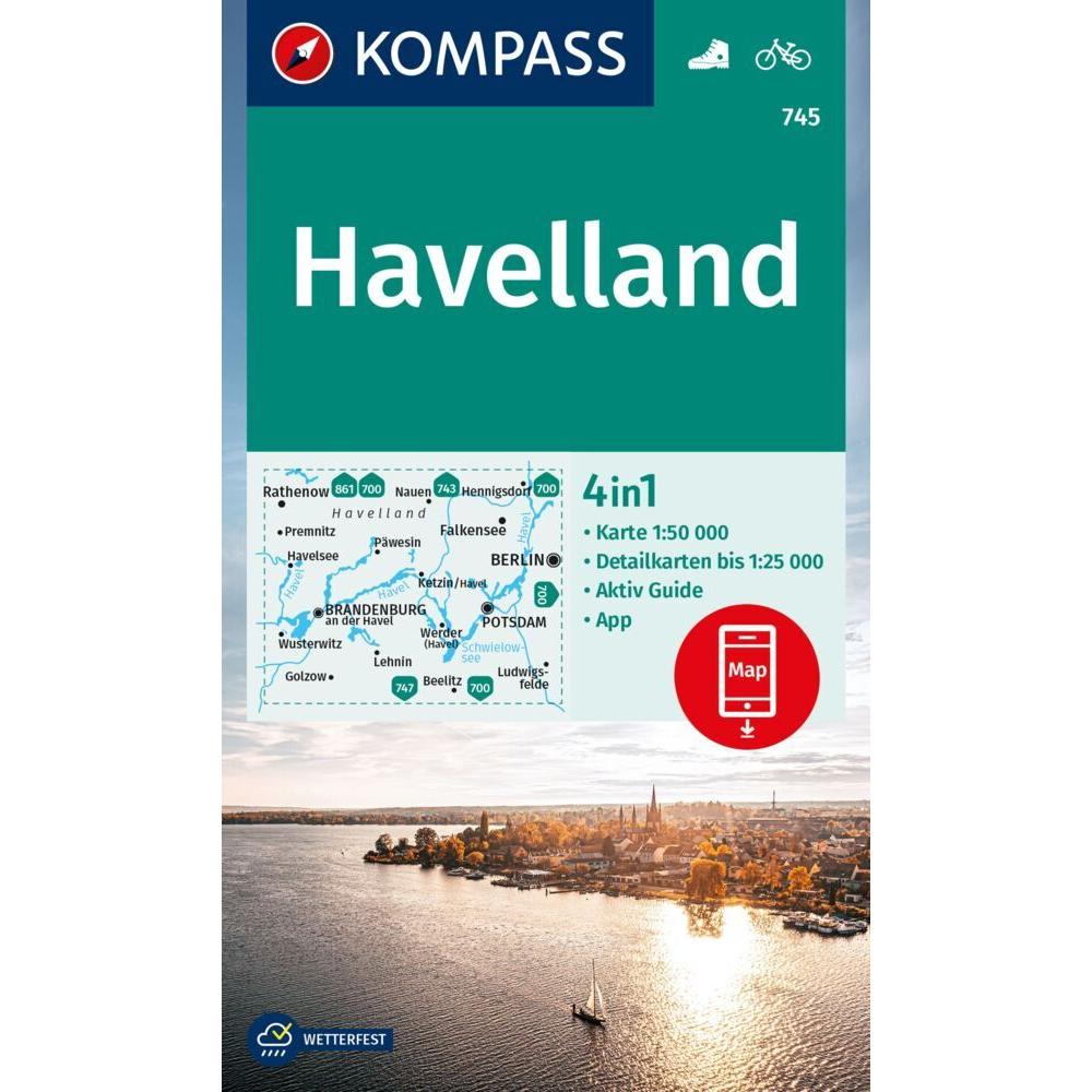 KOMPASS Wanderkarte 745 Havelland 25T, Landkarte