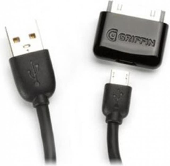 Actual product image Griffin USB Charge/Sync Cable for iPhone/ iPod/ iPad Black (Micro USB, USB, USB)