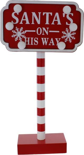 MICA Living LED Schild - Santa's on his way - ca. 14 x 5 x 26,5 cm