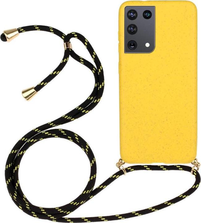 Cover-Discount Galaxy S21 Ultra - case with lanyard yellow